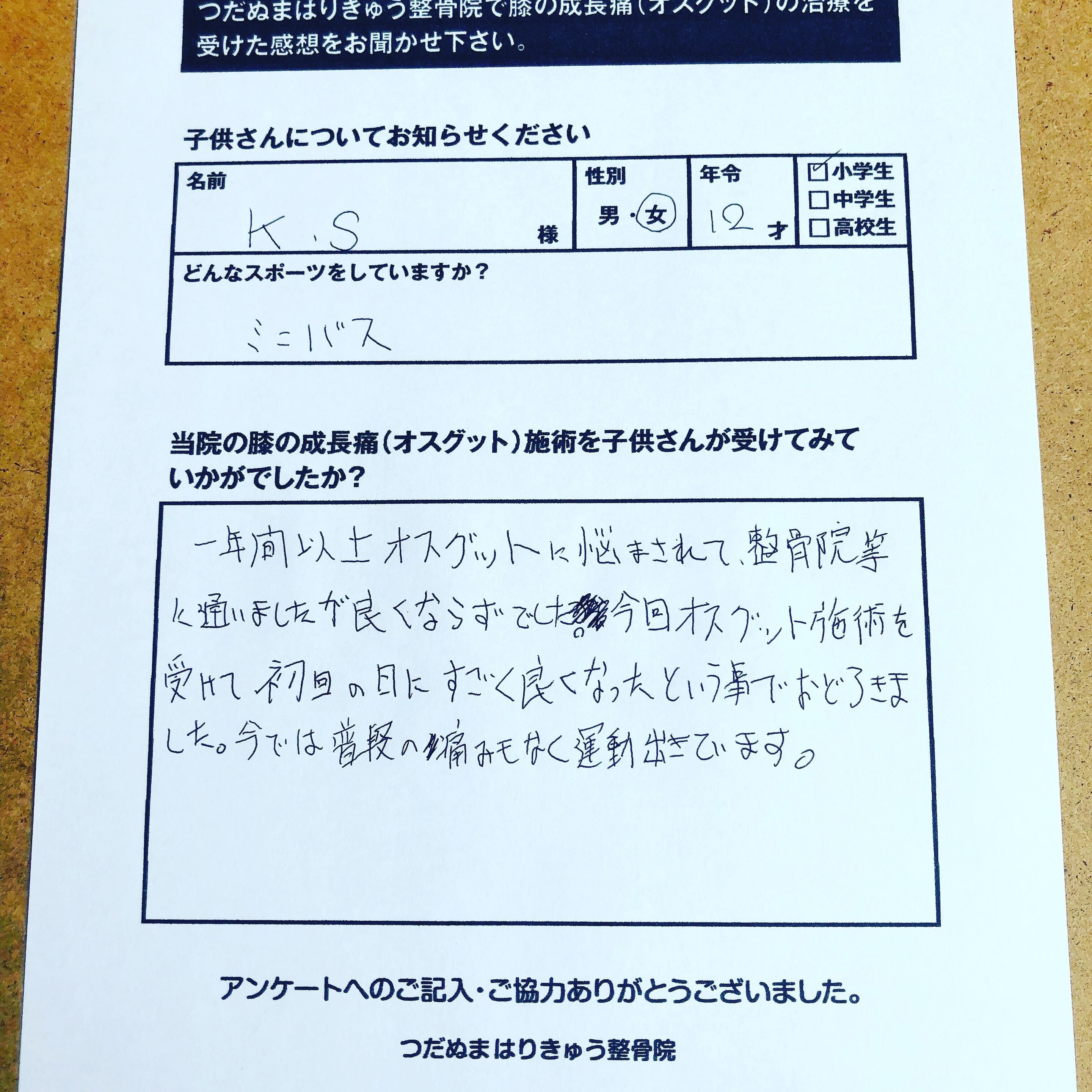 ミニバスオスグット